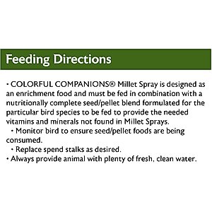 Colorful Companions Millet Sprays Bird Food, 10-lb box