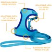 Show in main carousel: Comfort Soft Mesh Cat Harness & Leash, Blue Lagoon, 11 to 14-in chest slide 3 of 5