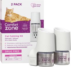 Comfort Zone Calming Kit Pheromone Diffuser for Cats, 2 Diffusers, 2 Refills