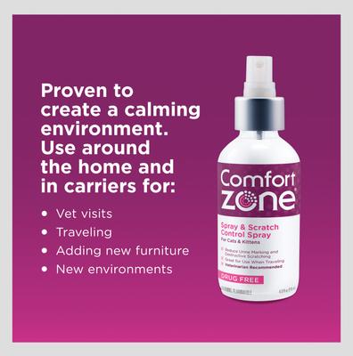 Show full view: Comfort Zone Calming Pheromone Spray for Cats, 2-fl oz bottle slide 5 of 11