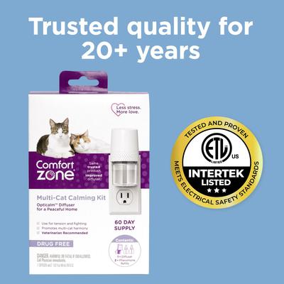 Show full view: Comfort Zone MultiCat 60 Day Starter Kit Calming Pheromone Diffuser for Cats, 60-day, 1 Diffuser, 2 Refills slide 9 of 12