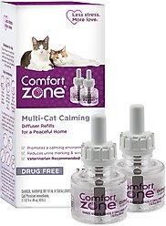 Comfort Zone Multi-Cat Calming Pheromone Diffuser Refill for Cats, 30-day, 2 count