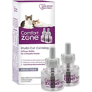 Comfort Zone Multi-Cat Calming Pheromone Diffuser Refill for Cats, 30-day, 2 count