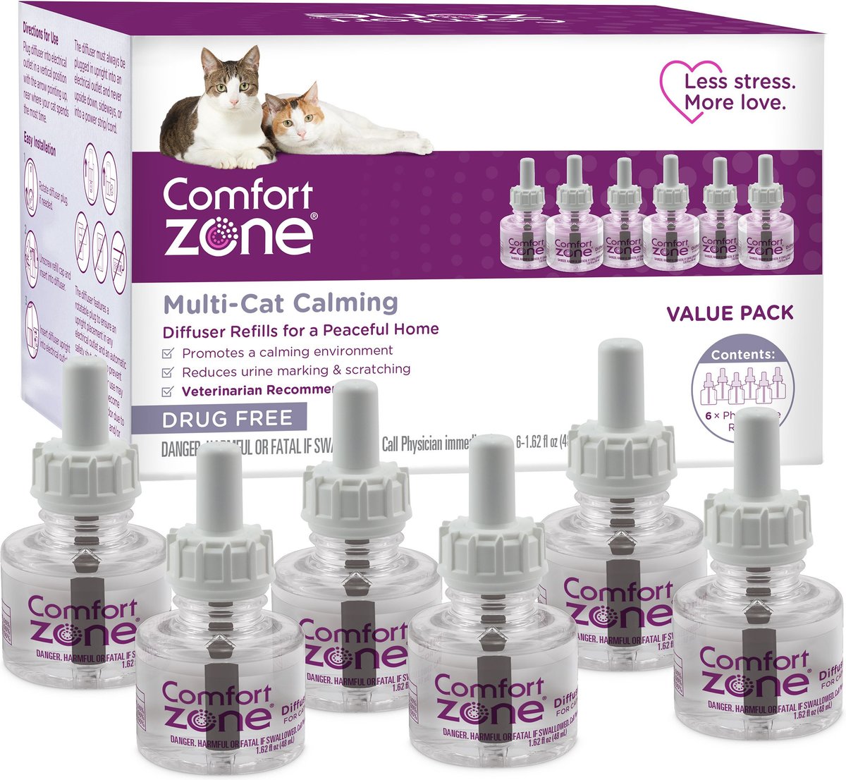 Comfort Zone Calming Pheromone Diffuser Refill for Cats