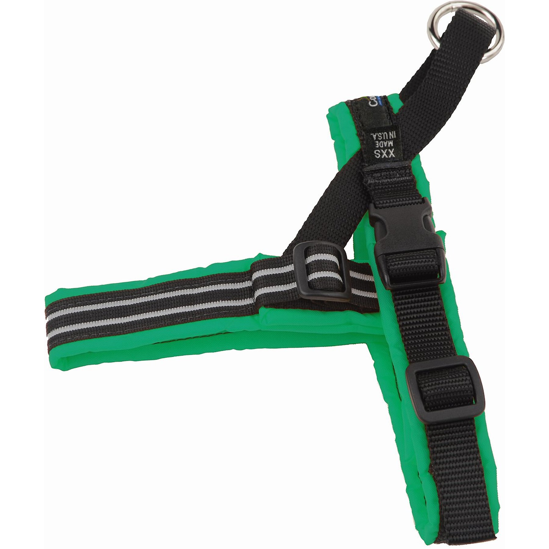 ComfortFlex Fully Padded Non-Chafing Reflective Sport Dog Harness, Kelly Green, Petite