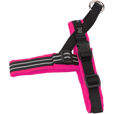 ComfortFlex ComfortFlex Fully Padded Non-Chafing Reflective Sport Dog Harness, Neon Pink, XX-Small