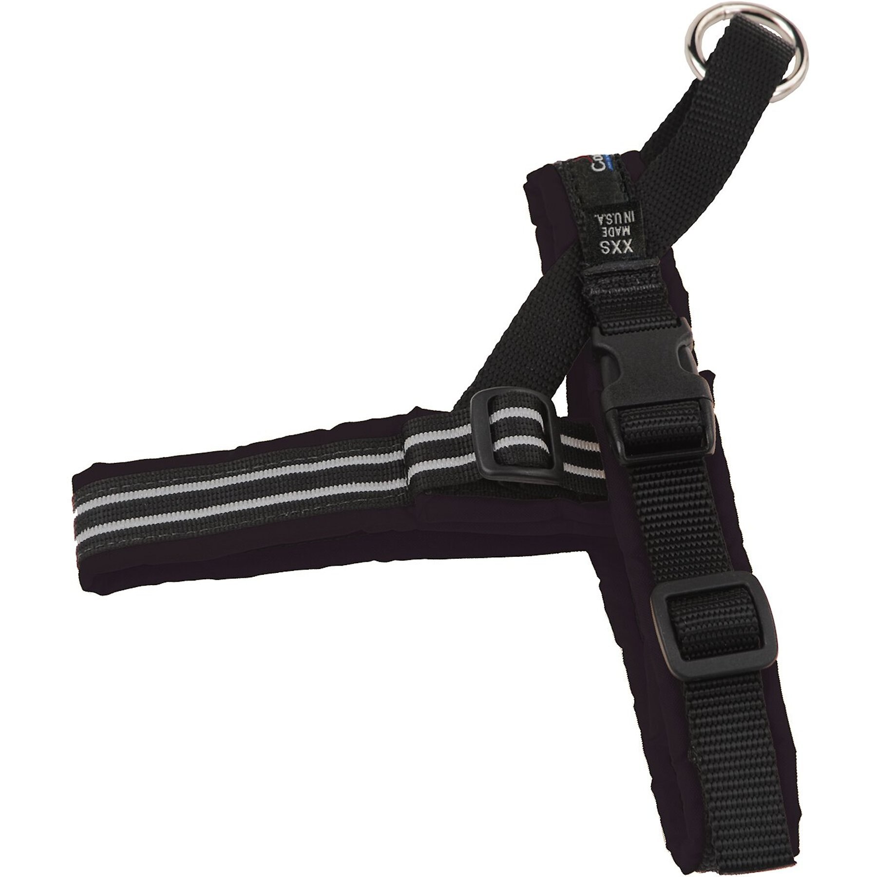 ComfortFlex Fully Padded Non-Chafing Reflective Sport Dog Harness, Raven, Petite