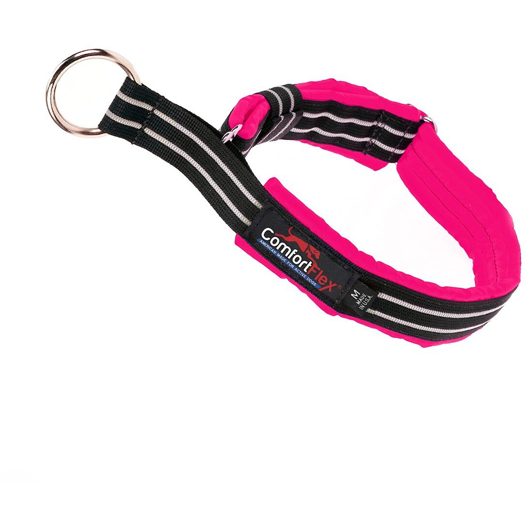ComfortFlex Fully Padded Reflective Martingale Dog Collar, Neon Pink, Small