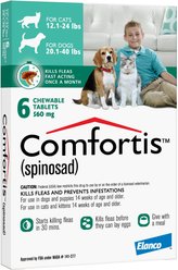 Comfortis Chewable Tablet for Dogs, 20.1-40 lbs & Cats 12.1-24 lbs, (Green Box), 6 Chewable Tablets (6-mos. supply) slide 2 of 3