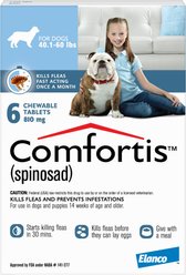 Comfortis Chewable Tablet for Dogs, 40.1-60 lbs (Blue Box), 6 Chewable Tablets (6-mos. supply)