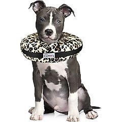 COMFURT COLLAR Stuffed Not Inflatable Dog & Cat Recovery Collar, Cheetah, Large