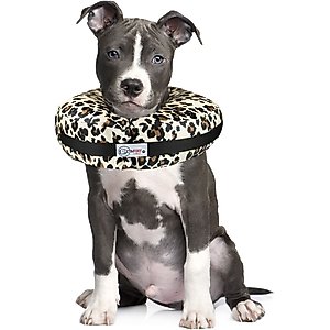 COMFURT COLLAR Stuffed Not Inflatable Dog & Cat Recovery Collar, Cheetah, Large