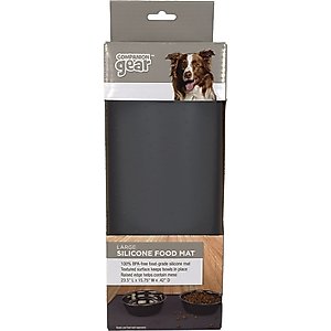 Companion Gear Silicone Dog & Cat Placemat, Grey, Large: 23.5 x 16-in