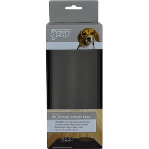 Companion Gear Silicone Dog & Cat Placemat, Grey, Small: 19 x 12-in