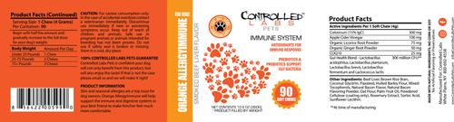 Show full view: Controlled Labs Pets Orange Allergy Immune System Smoked Beef Flavor Soft Chews Dog Supplement, 90 count slide 4 of 5