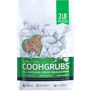 COOHGRUBS Dried Mealworms Poultry & Bird Treats, 2-lb bag