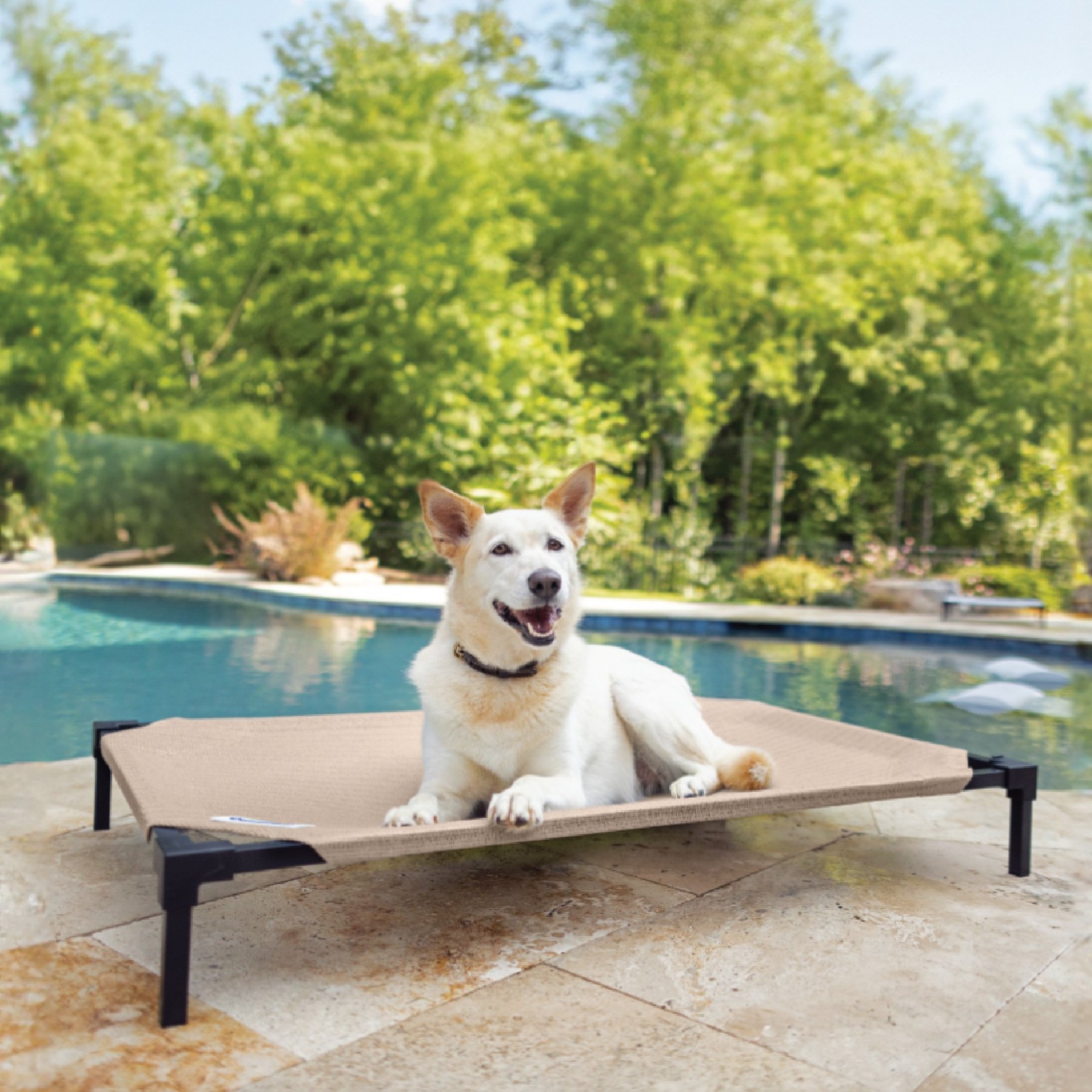 Coolaroo HeatShield Cooling Fabric Elevated Dog Bed