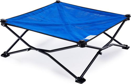Show full view: Coolaroo On The Go Elevated Cat & Dog Bed with Removable Cover, Aquatic Blue, Medium slide 2 of 8