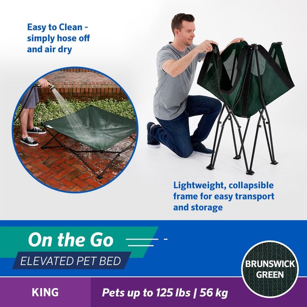 Coolaroo On The Go Elevated Cat & Dog Bed with Removable Cover