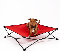 Coolaroo On The Go Elevated Cat & Dog Bed with Removable Cover, Red, Large