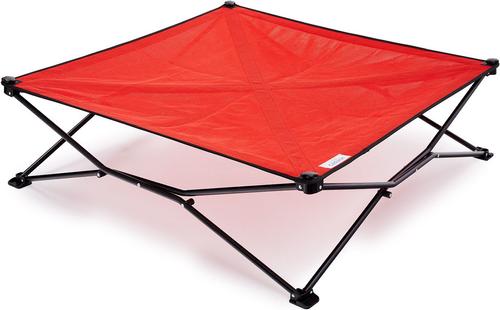 Show full view: Coolaroo On The Go Elevated Cat & Dog Bed with Removable Cover, Red, Large slide 2 of 8