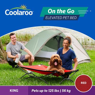 Show full view: Coolaroo On The Go Elevated Cat & Dog Bed with Removable Cover, Red, Large slide 4 of 8
