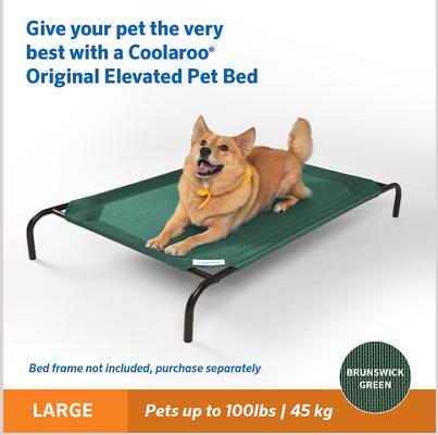 Show full view: Coolaroo Replacement Cover for Steel-Framed Elevated Dog Bed, Brunswick Green, Large slide 3 of 6