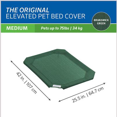 Show full view: Coolaroo Replacement Cover for Steel-Framed Elevated Dog Bed, Brunswick Green, Medium slide 3 of 7