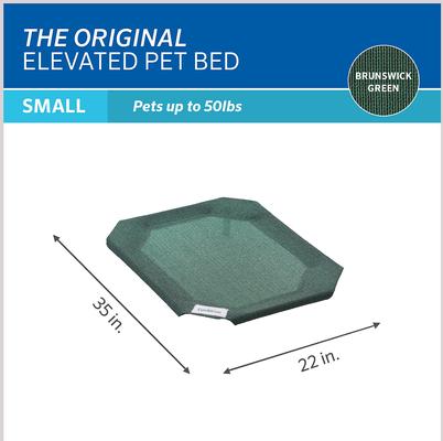 Show full view: Coolaroo Replacement Cover for Steel-Framed Elevated Dog Bed, Brunswick Green, Small slide 2 of 6