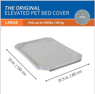 Show full view: Coolaroo Replacement Cover for Steel-Framed Elevated Dog Bed, Grey, Large slide 2 of 6
