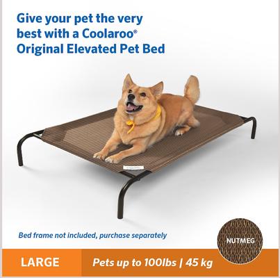 Show full view: Coolaroo Replacement Cover for Steel-Framed Elevated Dog Bed, Nutmeg, Large slide 3 of 6