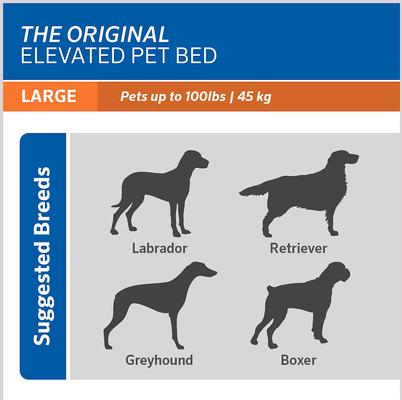 Show full view: Coolaroo Steel-Framed Elevated Dog Bed, Brunswick Green, Large slide 8 of 11