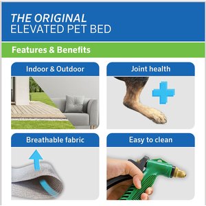 Coolaroo Steel-Framed Elevated Dog Bed, Brunswick Green, Medium