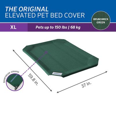Show full view: Coolaroo Steel-Framed Elevated Dog Bed, Brunswick Green, X-Large slide 3 of 10