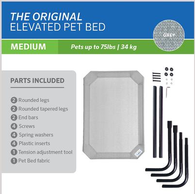 Show full view: Coolaroo Steel-Framed Elevated Dog Bed, Grey, Medium slide 6 of 10