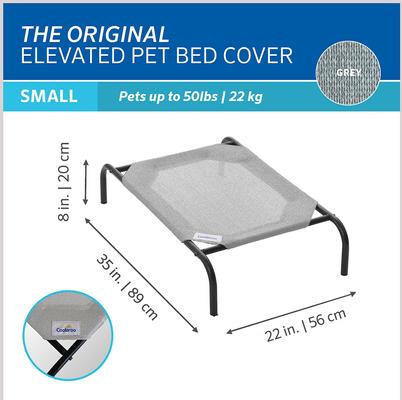 Show full view: Coolaroo Steel-Framed Elevated Dog Bed, Grey, Small slide 3 of 10