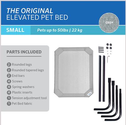 Show full view: Coolaroo Steel-Framed Elevated Dog Bed, Grey, Small slide 6 of 10