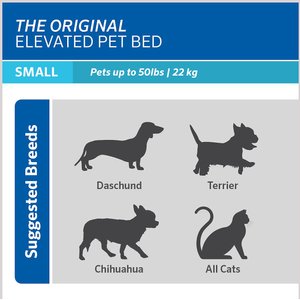 Coolaroo Steel-Framed Elevated Dog Bed, Grey, Small