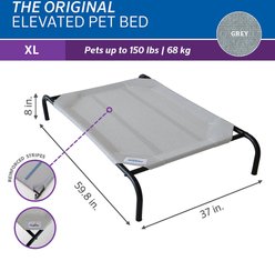 Coolaroo Steel-Framed Elevated Dog Bed, Grey, X-Large slide 2 of 8