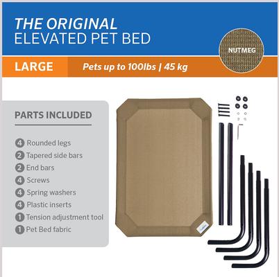 Show full view: Coolaroo Steel-Framed Elevated Dog Bed, Nutmeg, Large slide 6 of 10