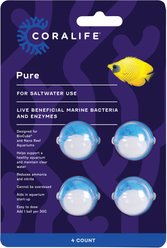 Coralife Marine PURE Water Care Bacteria Supplement, 4 pack