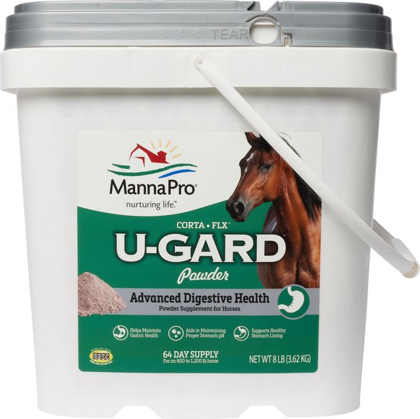 Show full view: Corta-Flx U-GARD Powder Digestive & Gastric Health Support Horse Supplement, 8-lb bucket slide 1 of 5