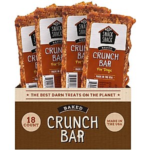 Cosmo's Snack Shack Baked Pork, Duck & Chicken Crunch Bars Dog Natural Chew Treats, 18 count