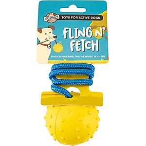 Cosmo's Snack Shack Club House Fling N' Fetch Tough Rope Ball Dog Toy, 2.5-in