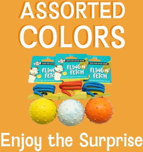 Show full view: Cosmo's Snack Shack Club House Fling N' Fetch Tough Rope Ball Dog Toy, 2.5-in slide 2 of 8