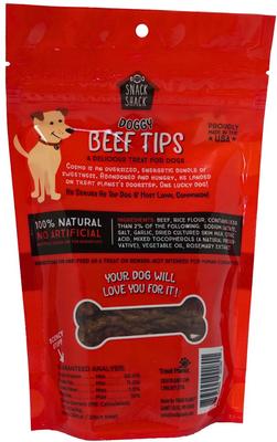 Show full view: Cosmo's Snack Shack Doggy American Beef Tips Dog Natural Chew Treats, 4-oz bag slide 3 of 11