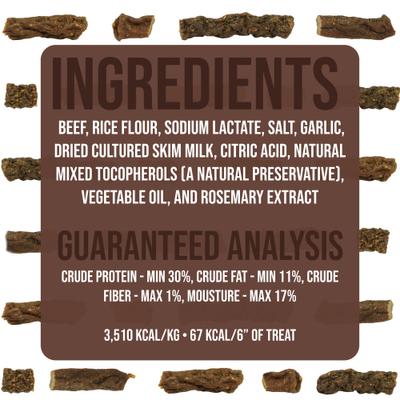 Show full view: Cosmo's Snack Shack Doggy American Beef Tips Dog Natural Chew Treats, 4-oz bag slide 10 of 11