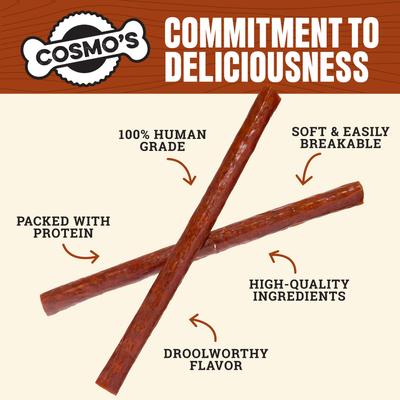 Show full view: Cosmo's Snack Shack Original Sticks Pork High-Protein Jerky Dog Treats, 24 count slide 4 of 9