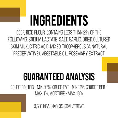 Show full view: Cosmo's Snack Shack Real Meat Beef High-Protein Jerky Dog Treats, 2 count, case of 18 slide 9 of 10