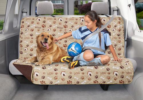 Show full view: Couch Guard Dual Purpose Backseat/Cargo Cover, Woof Print slide 2 of 4